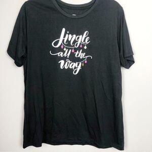 HOLIDAY TIME | Jingle All the Way Black Holiday Christmas Tee Women’s Size XL